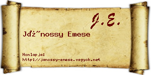 Jánossy Emese névjegykártya