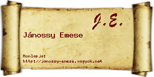Jánossy Emese névjegykártya